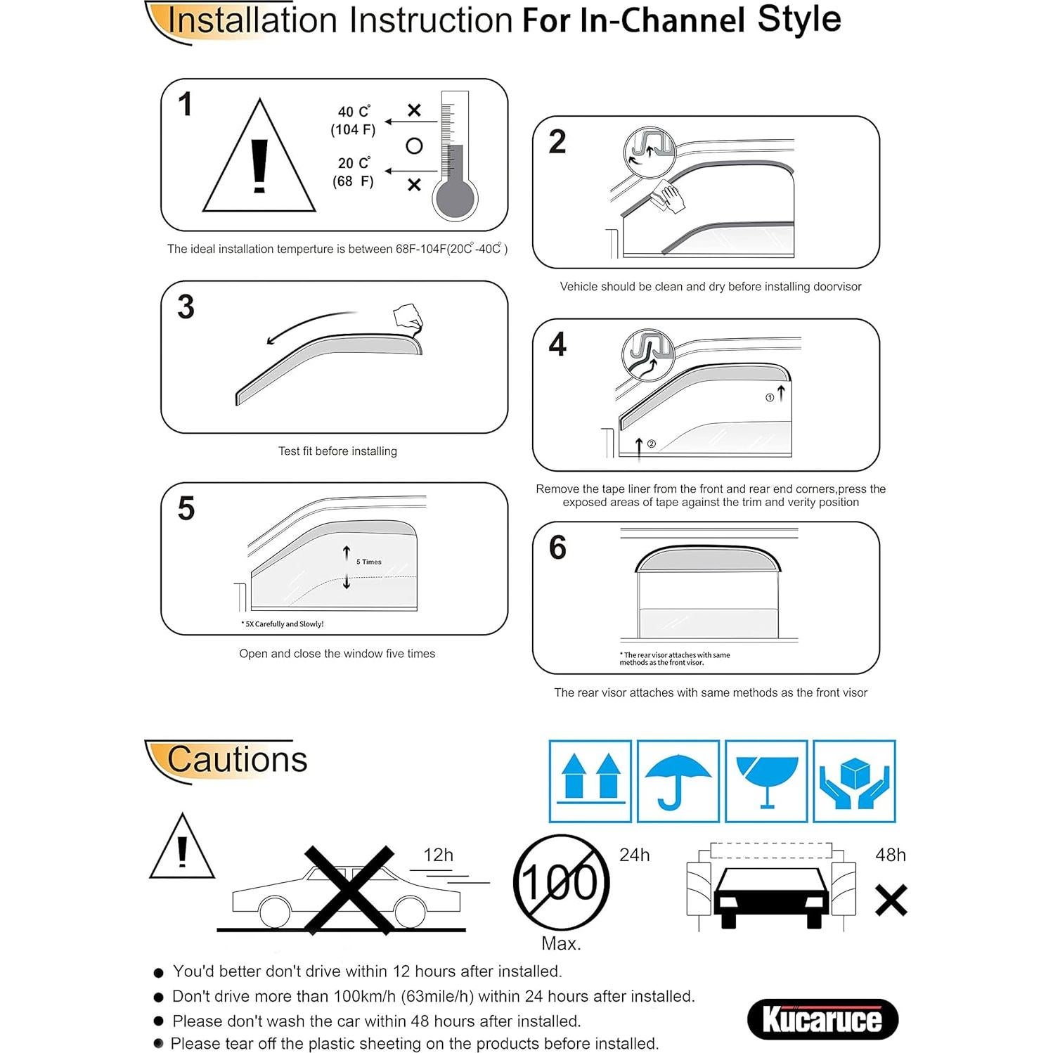 Deflector de Viento Kucaruce para Ventana Toyota Camry 2002-2006, 4pcs