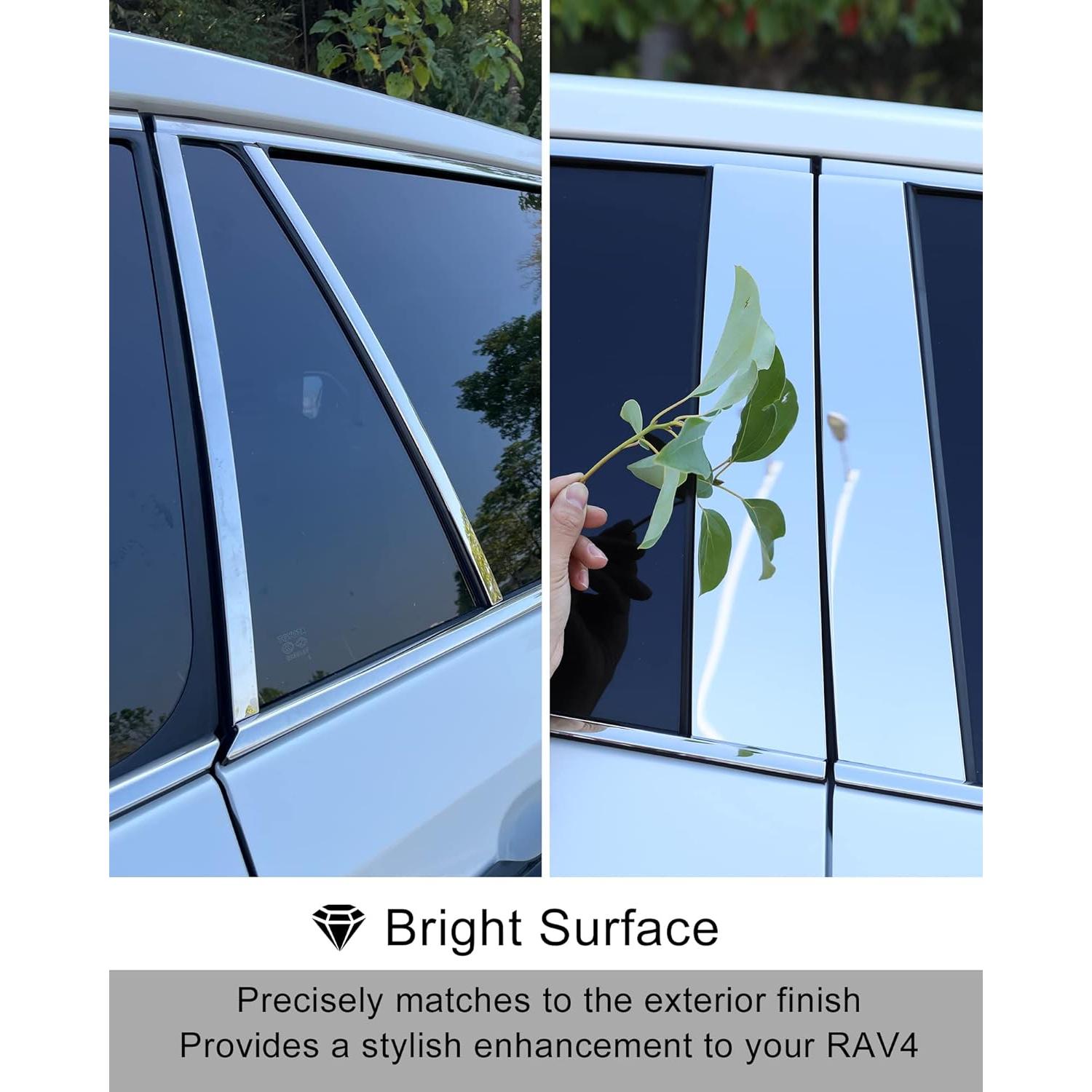 Cubiertas de Pilar de Ventana YAKANEY para Toyota RAV4 2019-2025