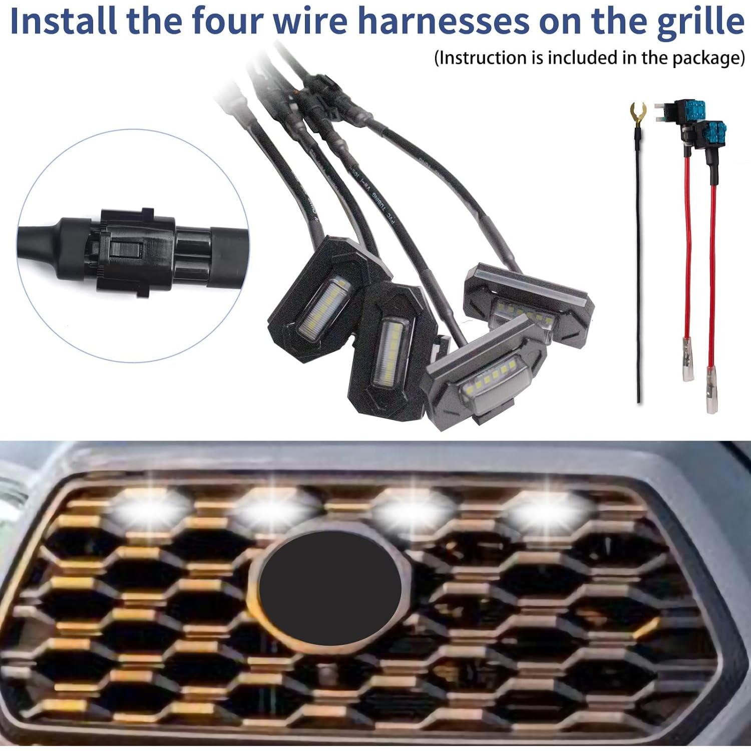 Luces de Parrilla LED MUHEVNEE para Toyota Tacoma 2020-2023