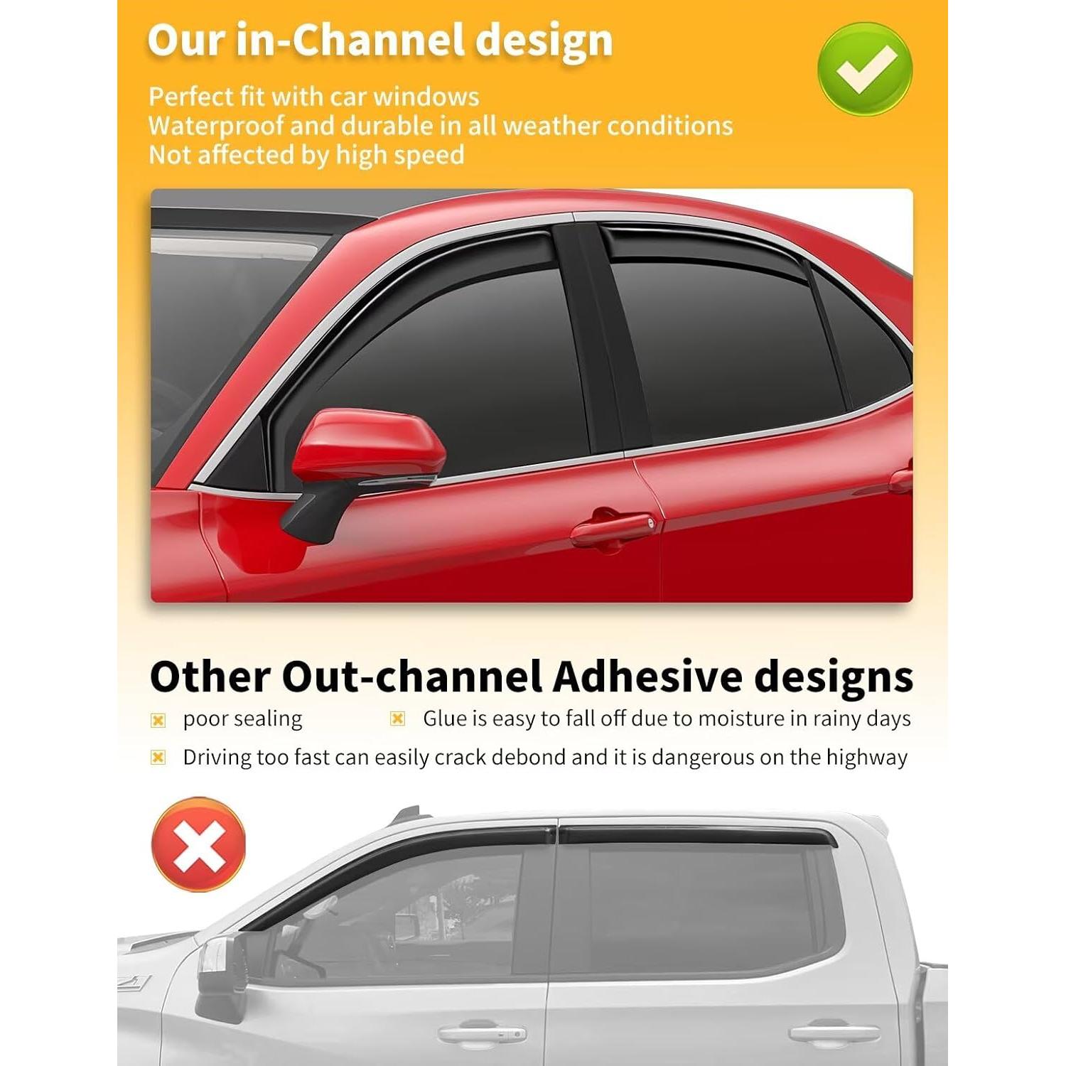 Deflectores de Lluvia en Canal Saleago para Toyota Camry 2018-2024