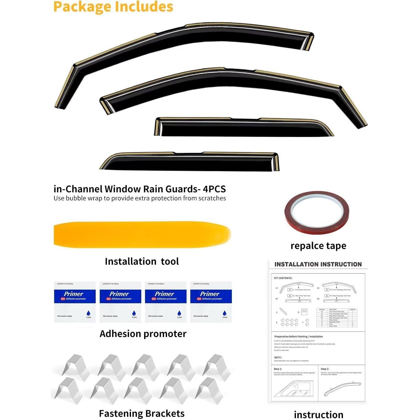 Deflectores de Lluvia en Canal Saleago para Toyota Camry 2018-2024