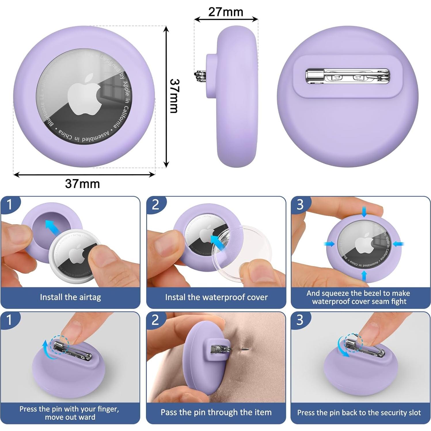 Paquete de 4 Fundas de Silicona Impermeables para Apple AirTag