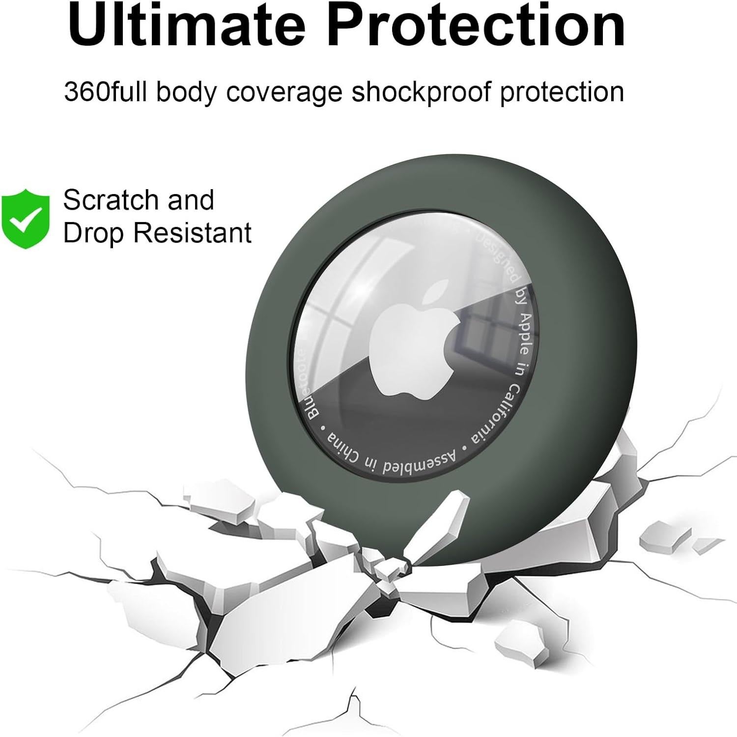 Paquete de 4 Fundas de Silicona Impermeables para Apple AirTag