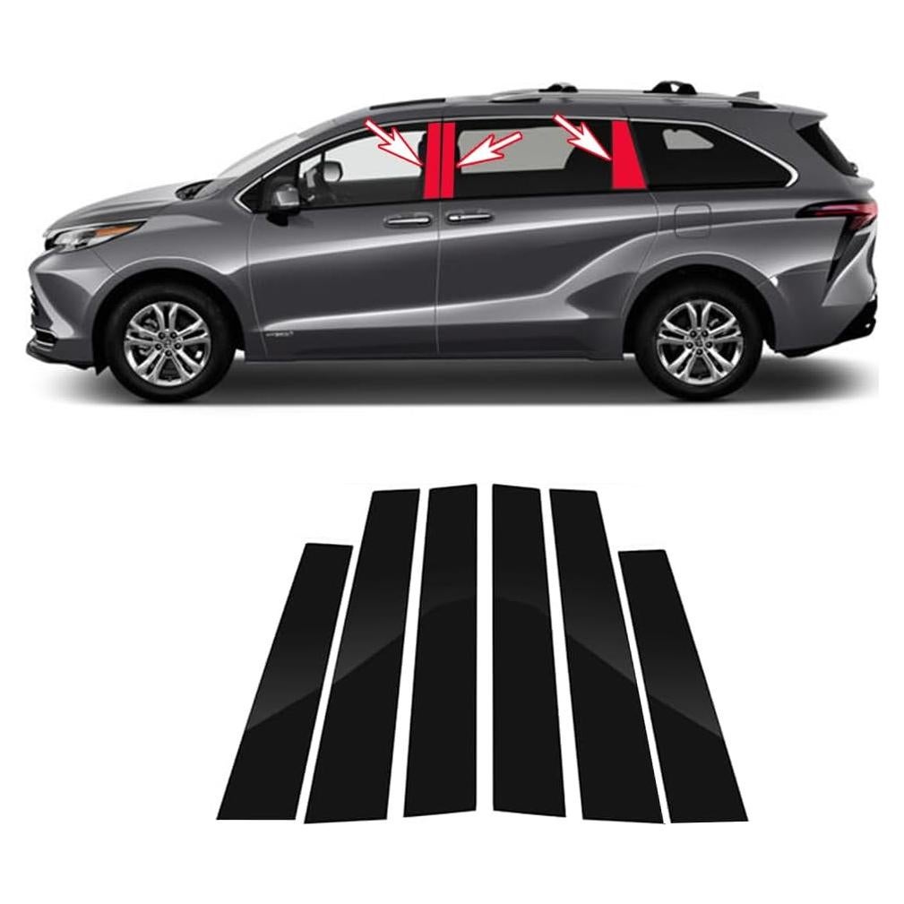 Calcomanías de Pilar Central Toyota Sienna 2022-2024 - 6 Piezas