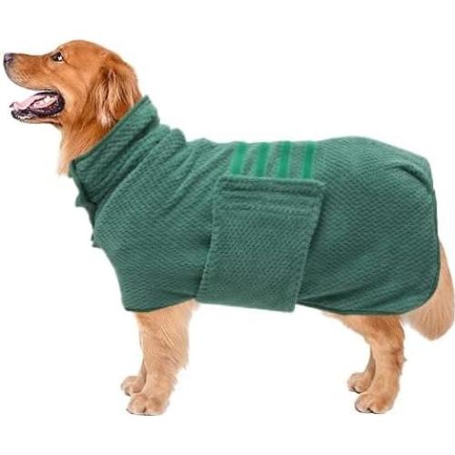 Bata de Baño Rápido Secado Geyecete para Perros Verde XS