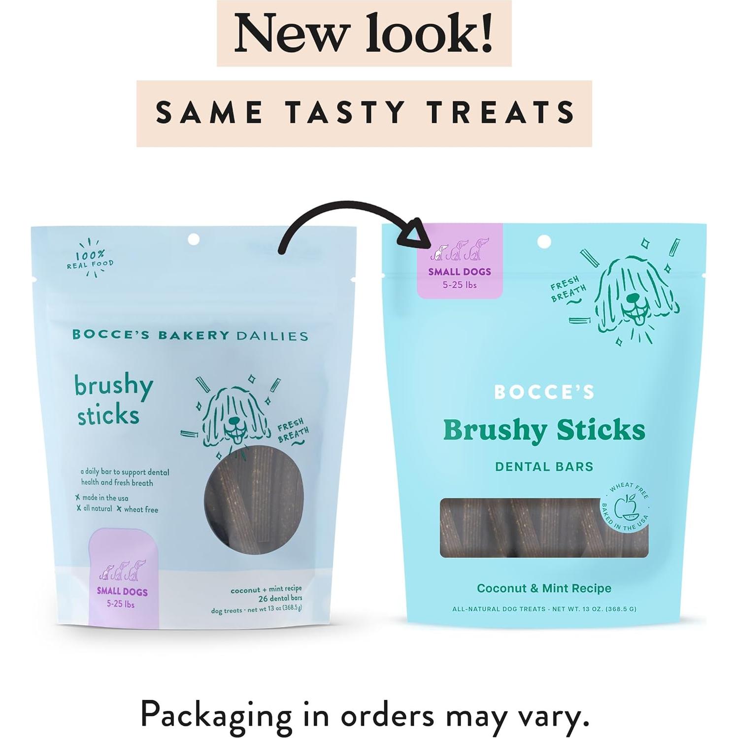 Bocce's Bakery Brushy Sticks Dental para Perros Pequeños 368g