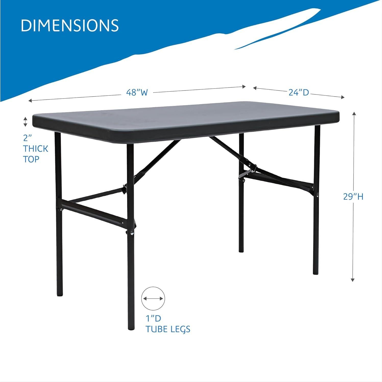 Mesa Plegable Comercial Iceberg 65507 61x122cm Carbón