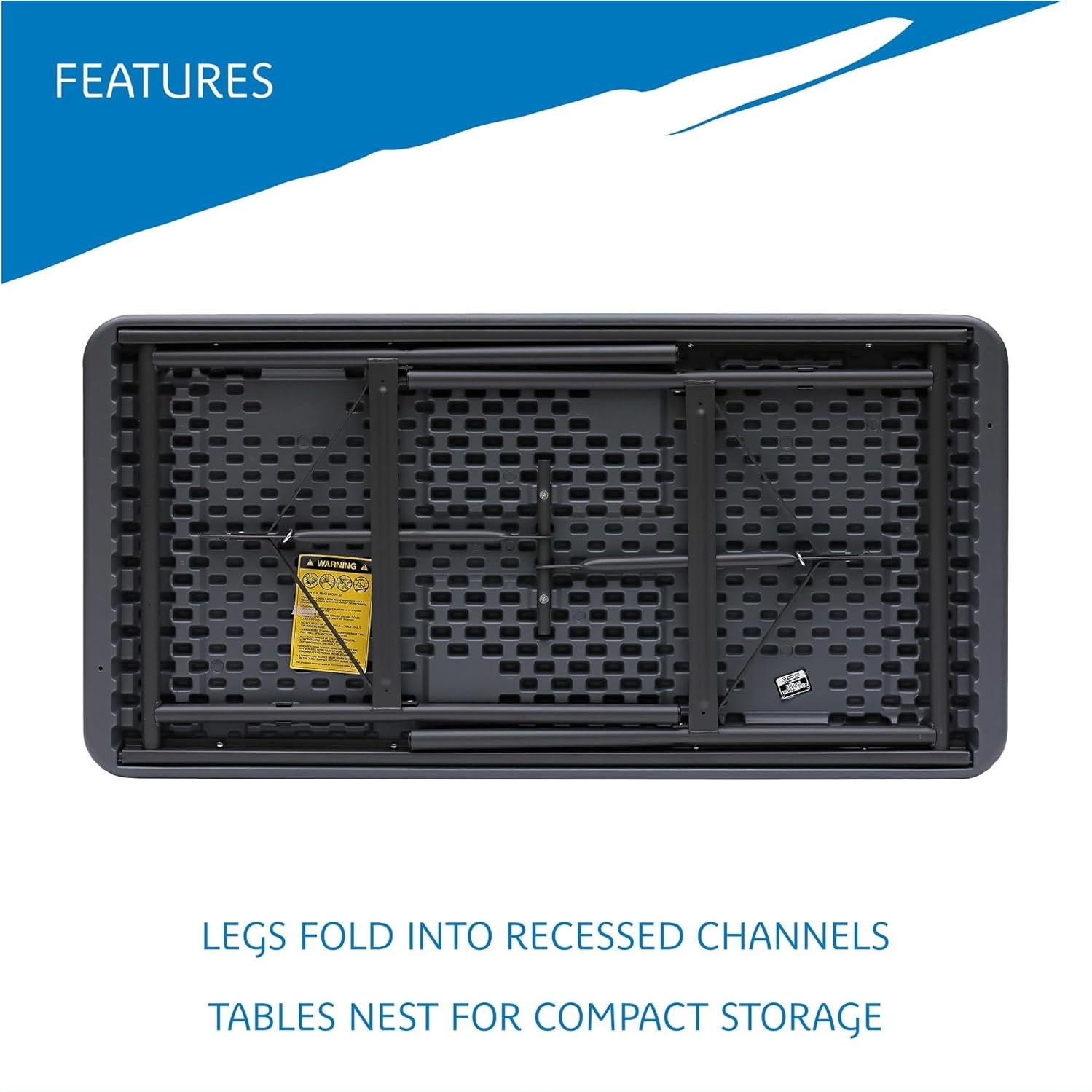 Mesa Plegable Comercial Iceberg 65507 61x122cm Carbón