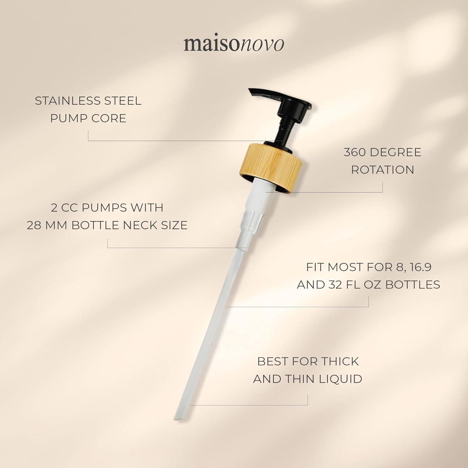 Reemplazo de bomba de dispensador de jabón MaisoNovo - 2 unidades de acero inoxidable