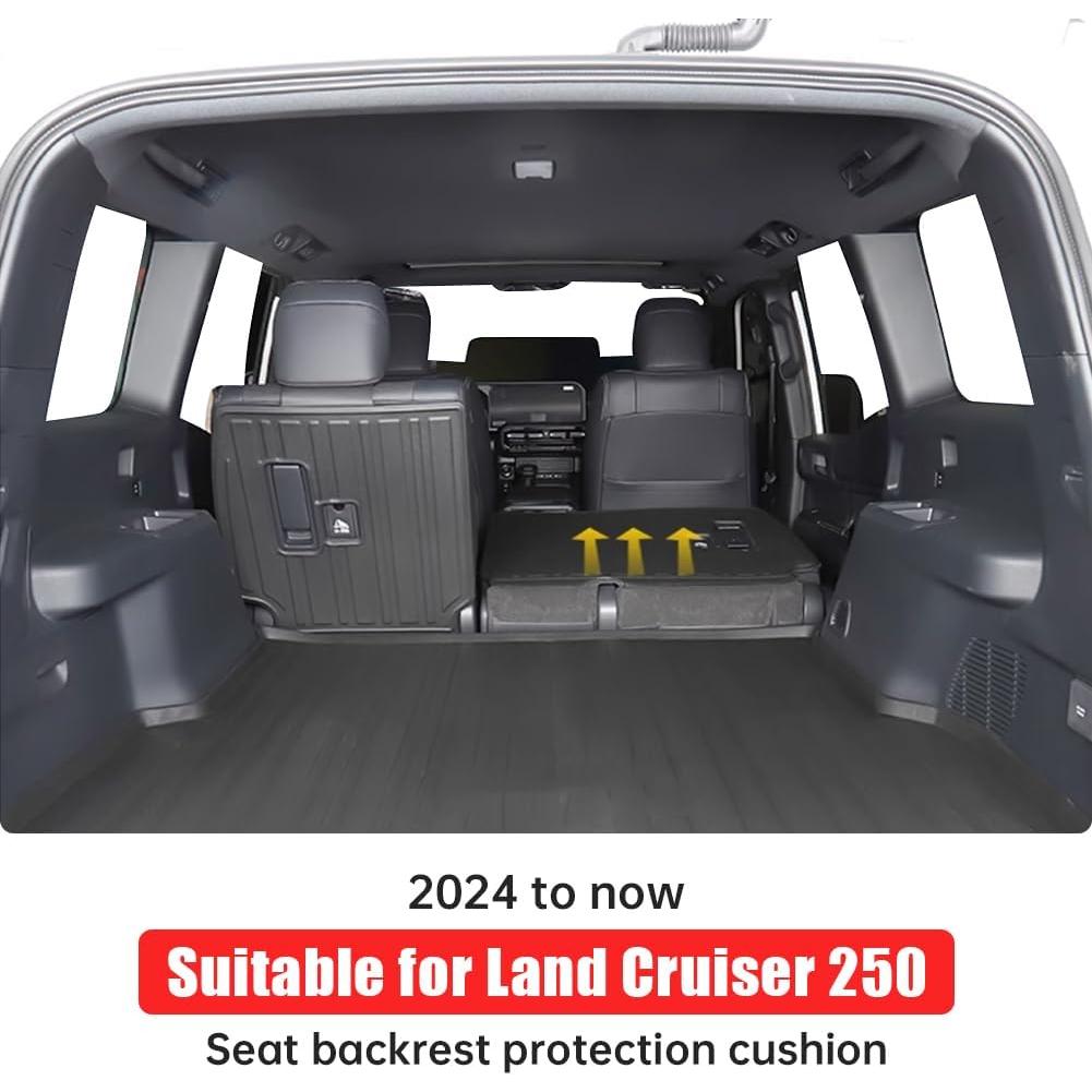 Rear Seat Back Protector Pad for 2024 2025 Toyota Land Cruiser 250 & 1958 Prado LC250 Rear Seat Backrest Pad Tailgate Kick Plate Interior Modification Accessory (for Five Seats Only)