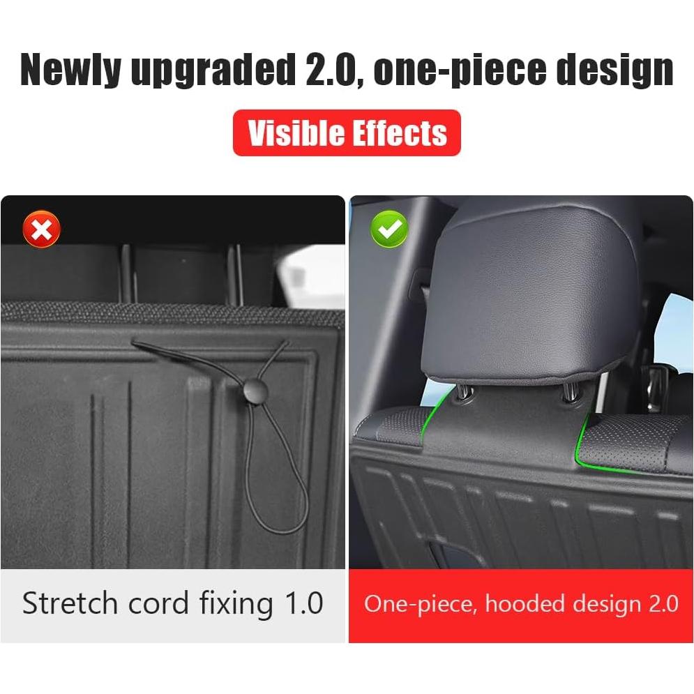 Rear Seat Back Protector Pad for 2024 2025 Toyota Land Cruiser 250 & 1958 Prado LC250 Rear Seat Backrest Pad Tailgate Kick Plate Interior Modification Accessory (for Five Seats Only)