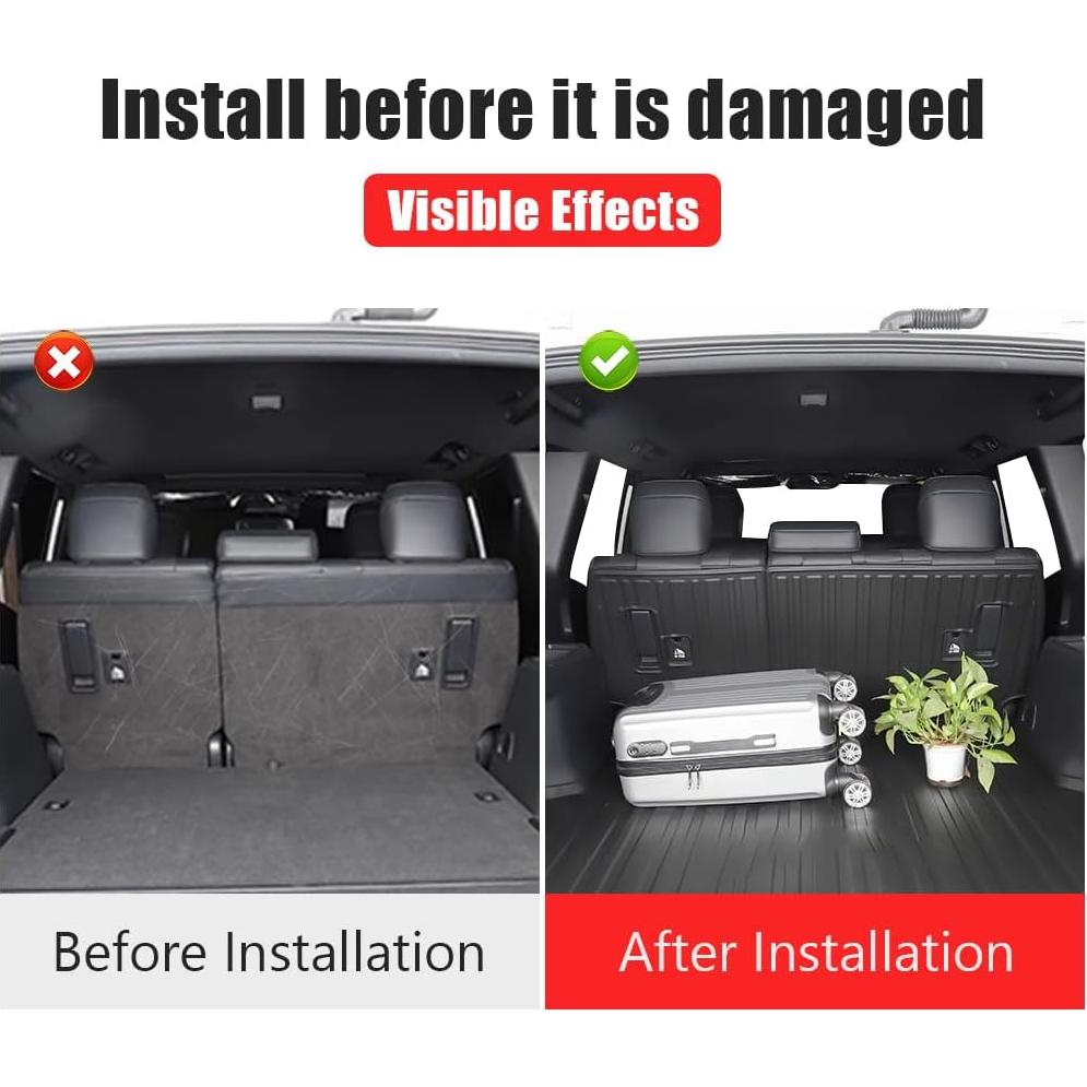 Rear Seat Back Protector Pad for 2024 2025 Toyota Land Cruiser 250 & 1958 Prado LC250 Rear Seat Backrest Pad Tailgate Kick Plate Interior Modification Accessory (for Five Seats Only)