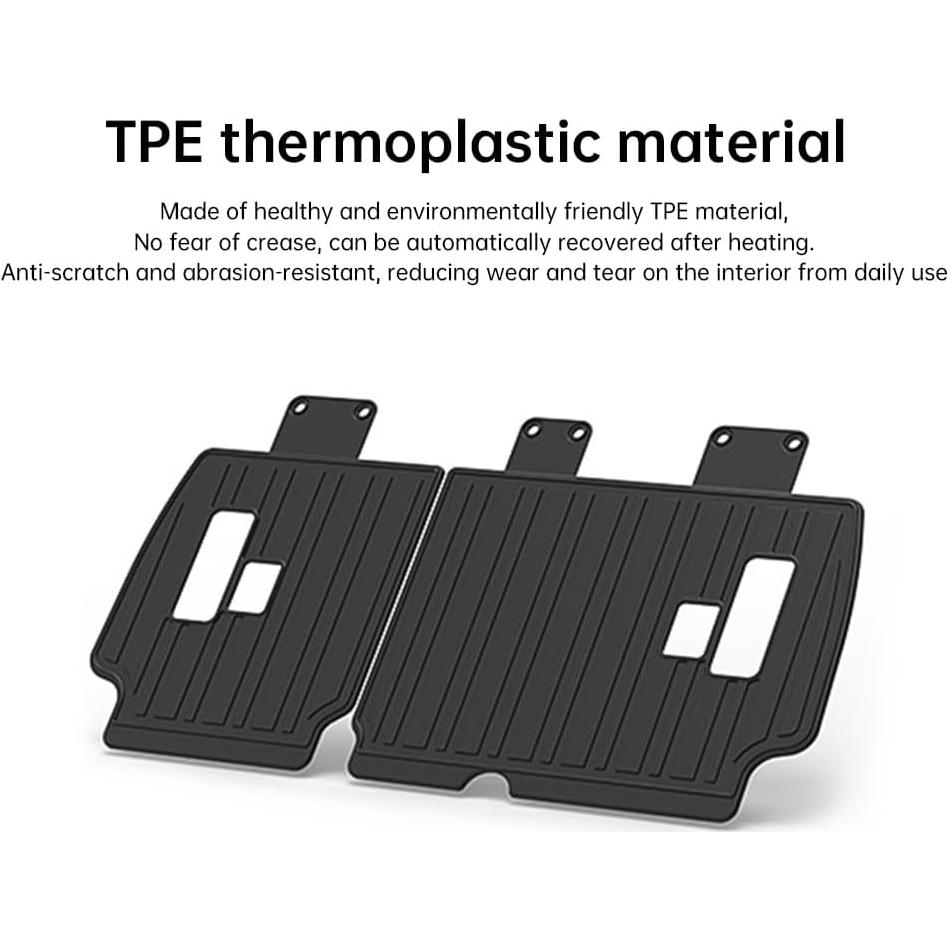 Rear Seat Back Protector Pad for 2024 2025 Toyota Land Cruiser 250 & 1958 Prado LC250 Rear Seat Backrest Pad Tailgate Kick Plate Interior Modification Accessory (for Five Seats Only)