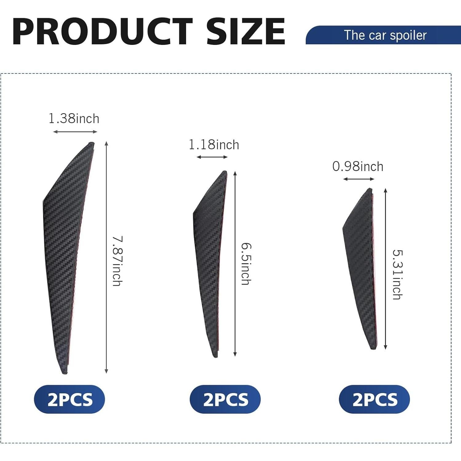 Kit de 6 Calcomanías Aerodinámicas DACIRTY para Coche - Fibra de Carbono