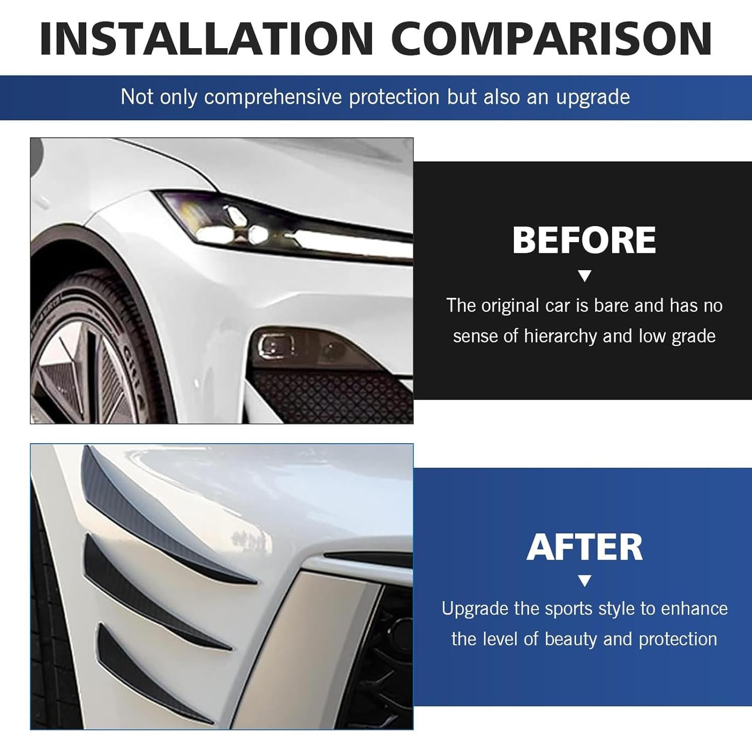 Kit de 6 Calcomanías Aerodinámicas DACIRTY para Coche - Fibra de Carbono