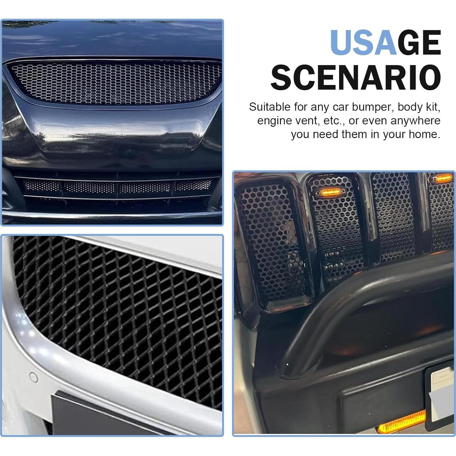 Malla de Rejilla para Automóvil Zeathery 100x33cm Negra