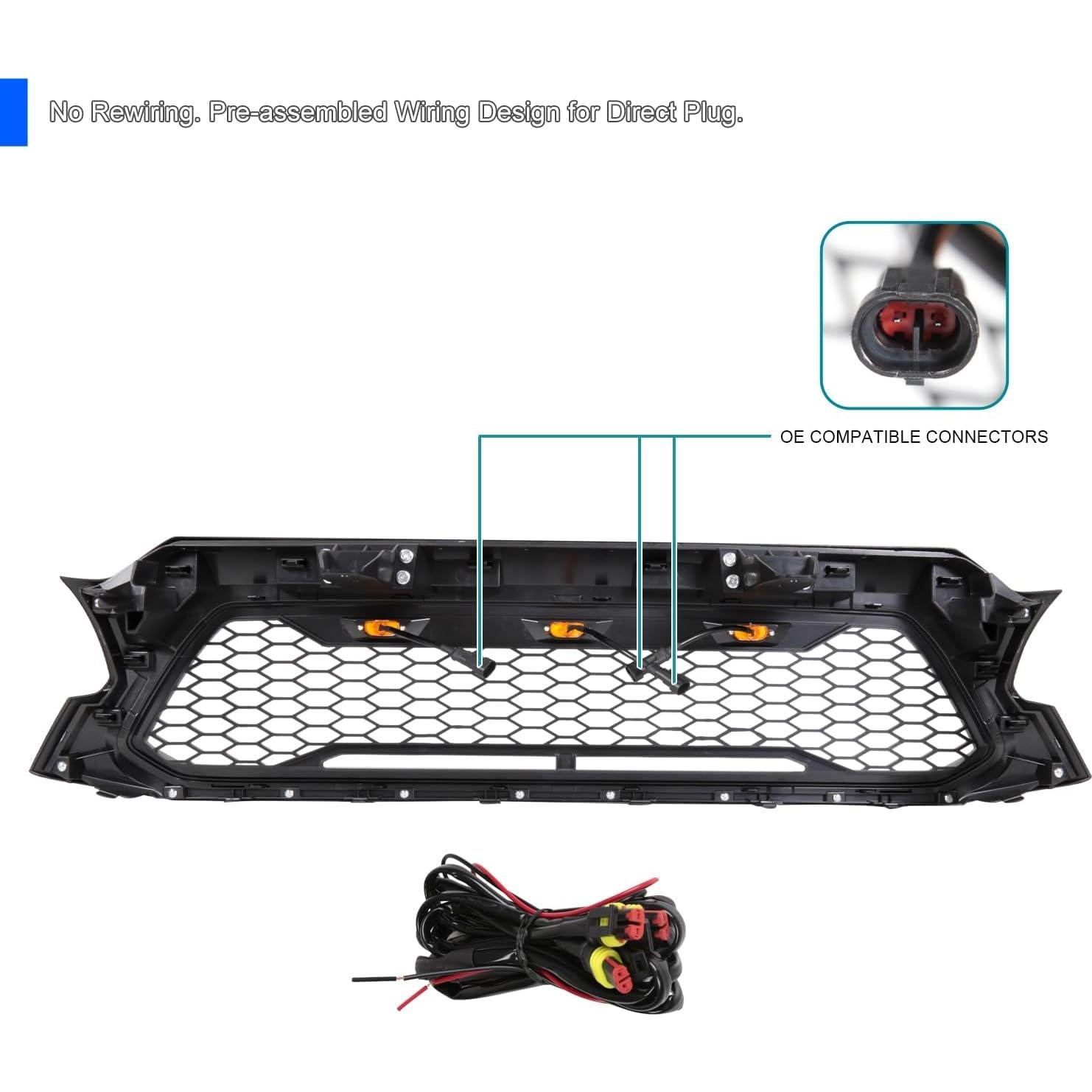 Rejilla Delantera Malla Negra Mate LED Spec-D Toyota Tacoma 2012-2015