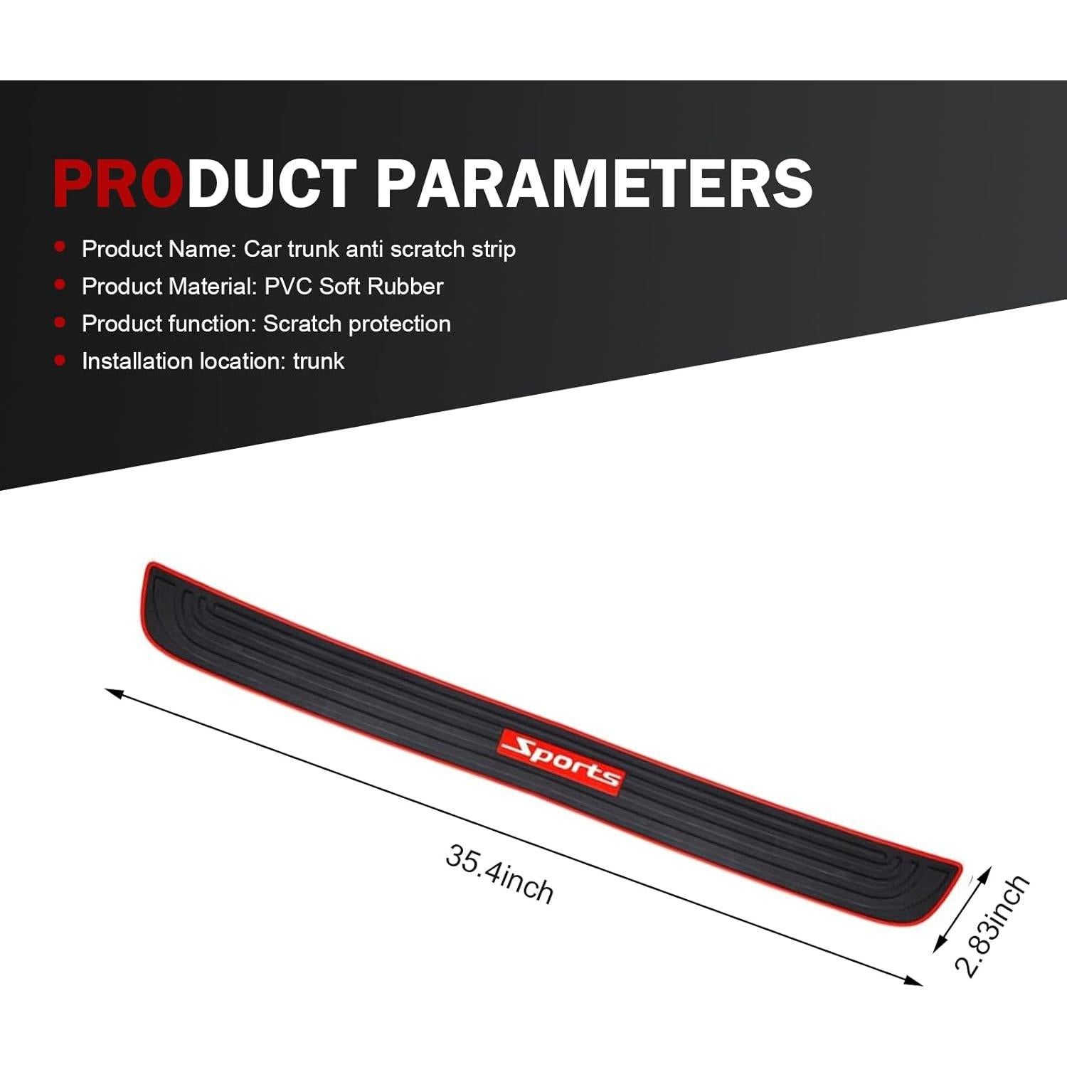 Tira de Parachoques Zeathery HERYFZT03 PVC Flexible 90cm Rojo