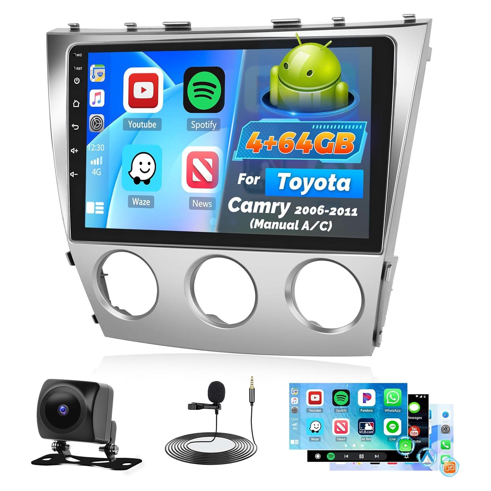 Estéreo de Coche Roinvou para Toyota Camry 2006-2011, 10.1" HD, Carplay, Android Auto, Bluetooth 5.0