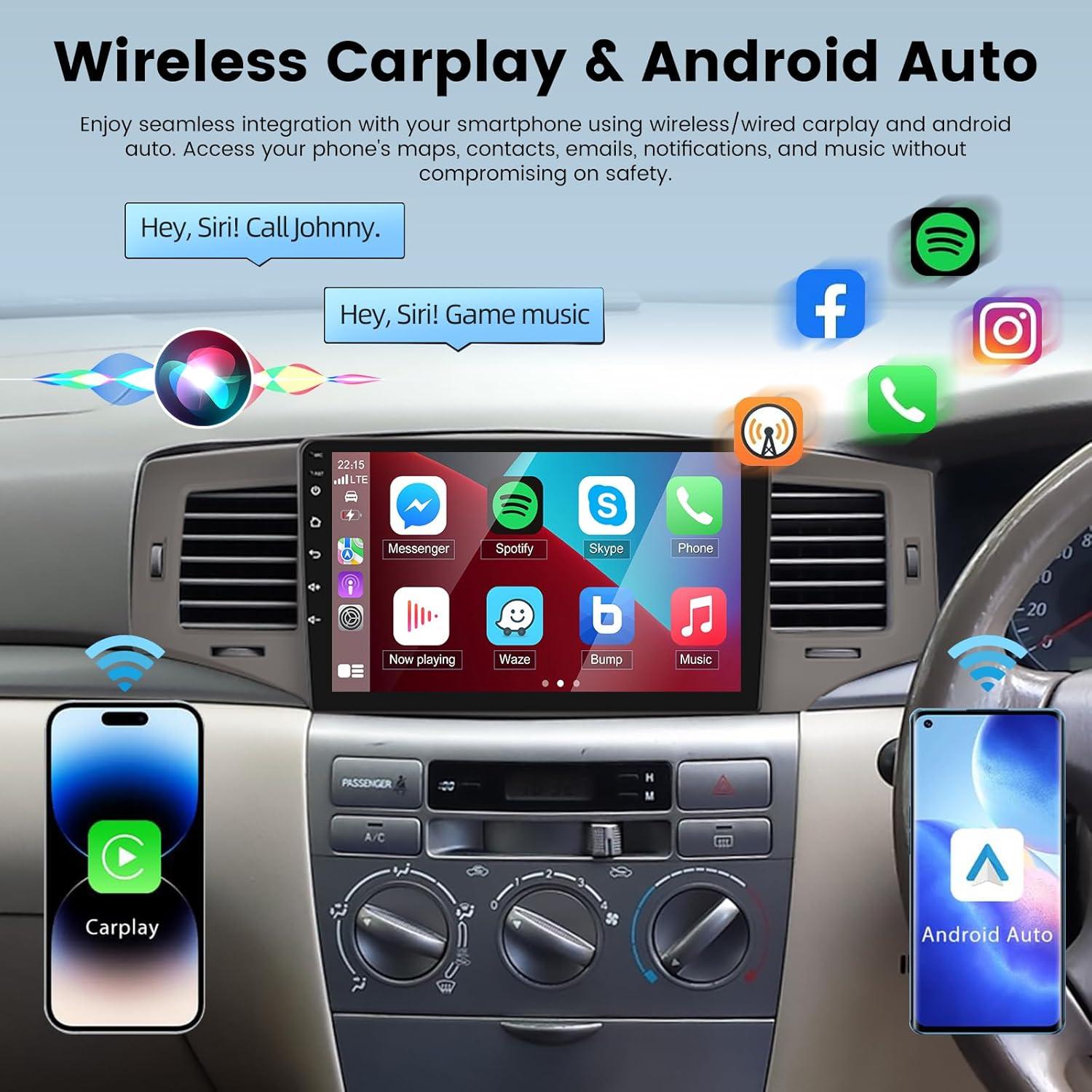 Estéreo Android NHOPEEW 9" para Toyota Corolla 2002-2006