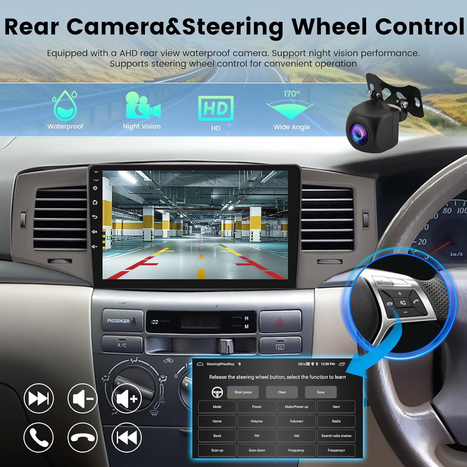 Estéreo Android NHOPEEW 9" para Toyota Corolla 2002-2006