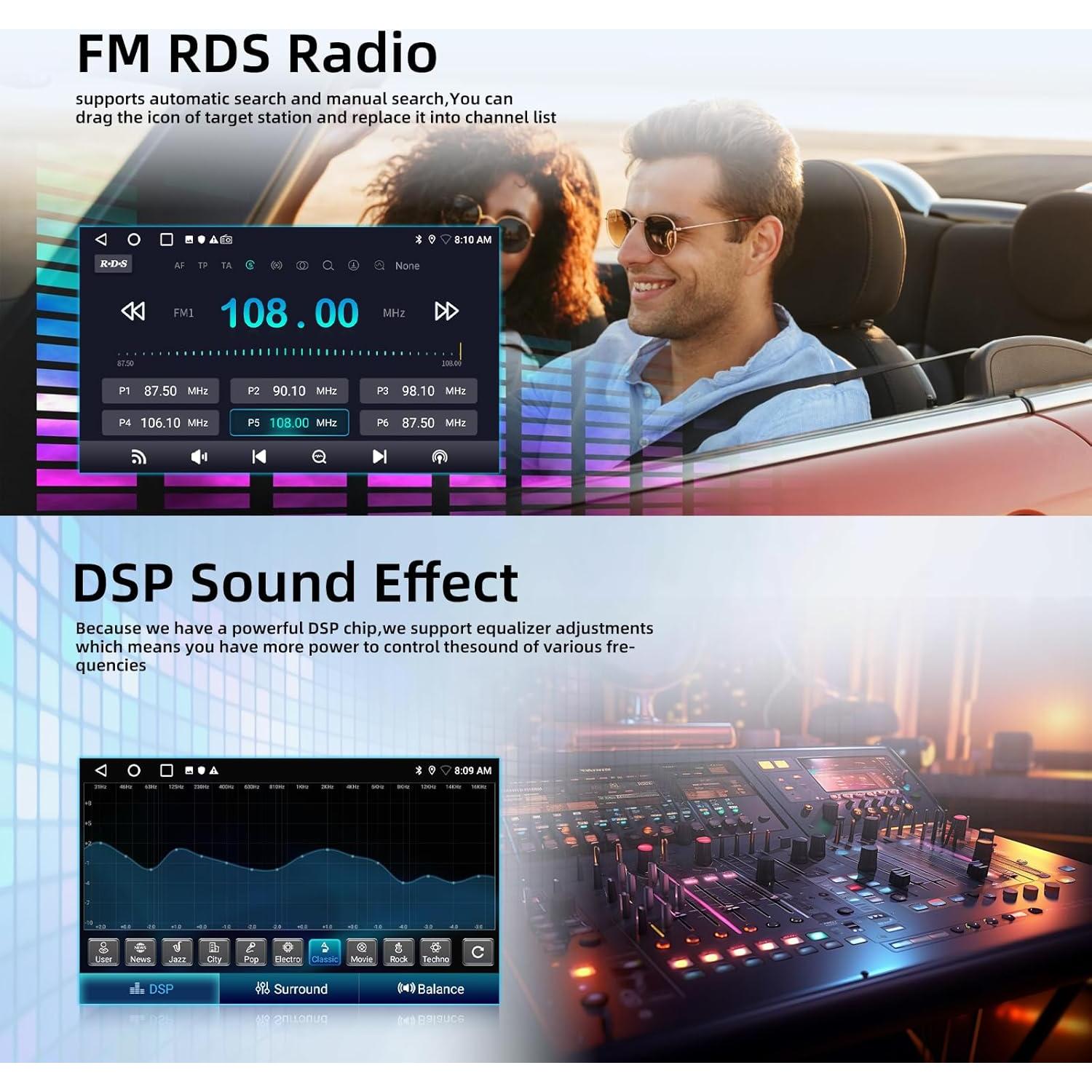 Estéreo Android NHOPEEW 9" para Toyota Corolla 2002-2006