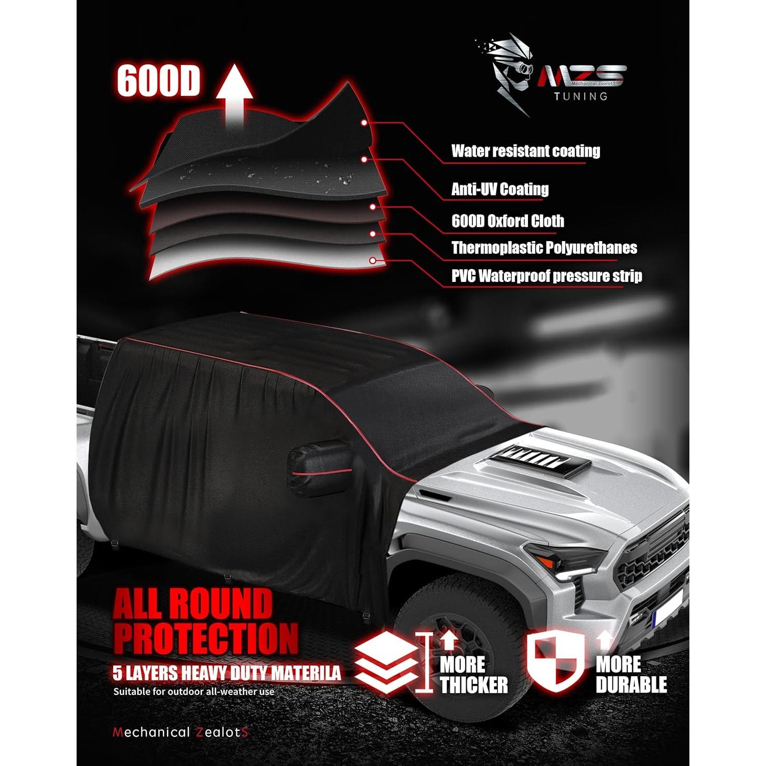 Cubierta de Cabina MZS Tacoma Doble 2014-2025 Impermeable