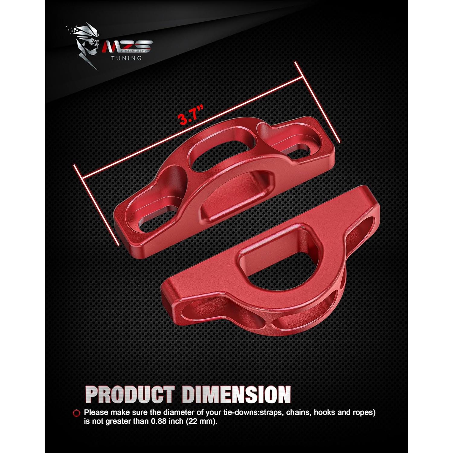 Ganchos de Sujeción MZS para Cama de Camión Tacoma Tundra Rojo