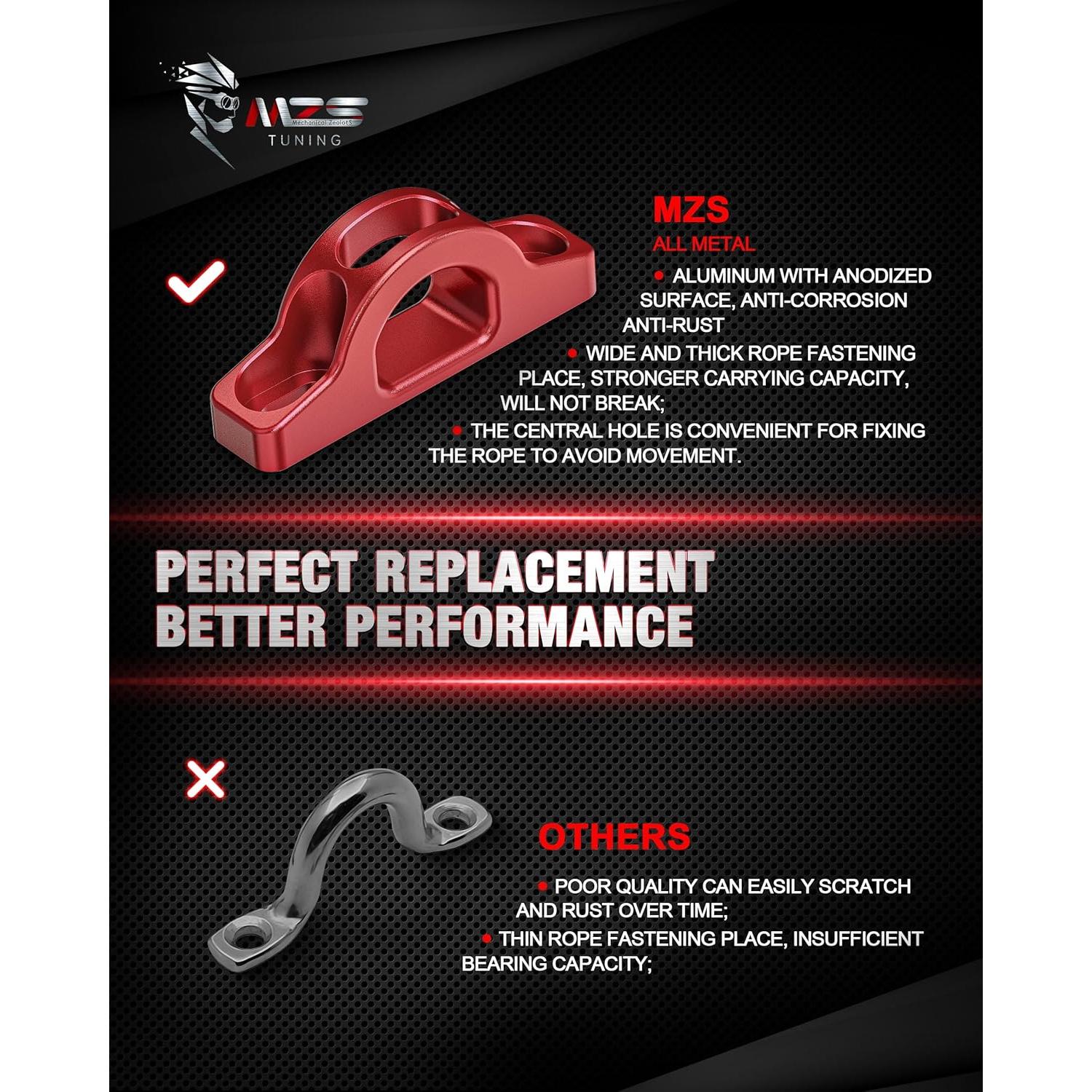 Ganchos de Amarre MZS para Cama de Camioneta Tacoma Tundra Rojo