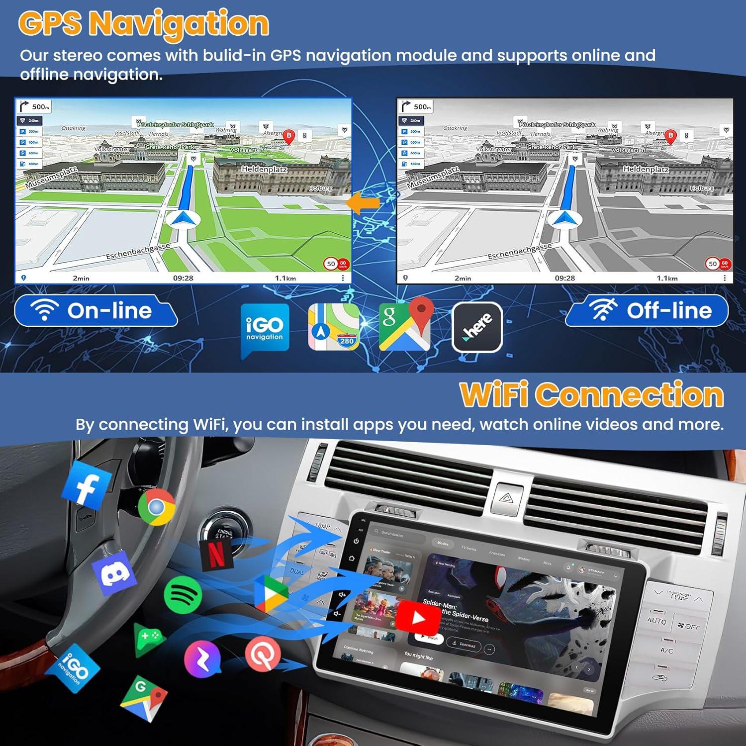 Radio Estéreo para Toyota Avalon 2006-2010 con Carplay y Android Auto