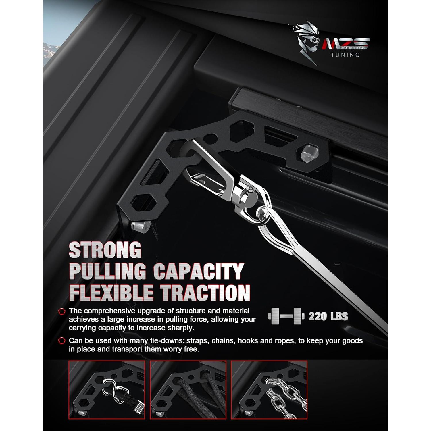 Gussets de Esquina MZS para Cama de Camión Tacoma 2005-2015/2024-2025