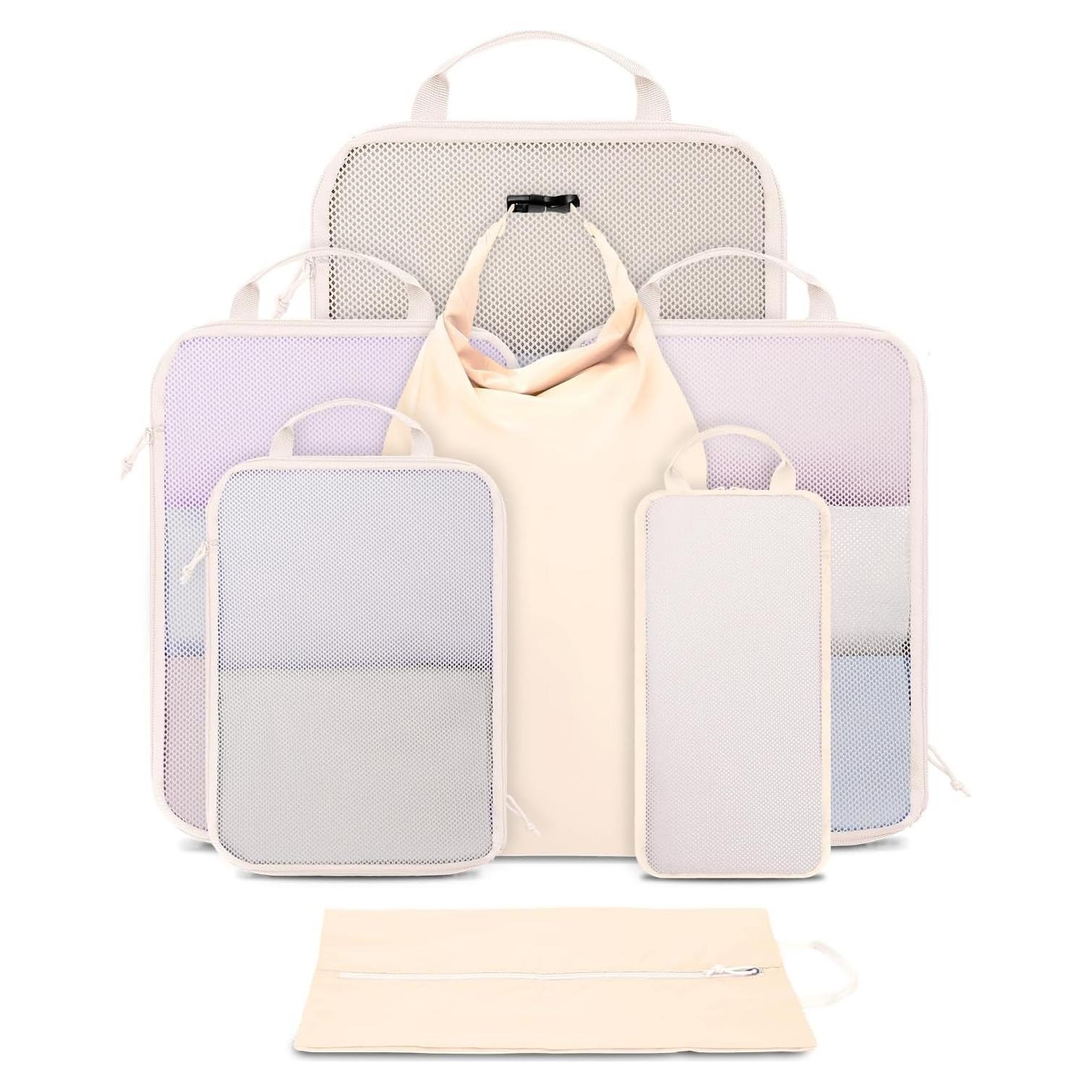 Set de 7 Cubos de Compresión para Viaje Ceneda - Beige