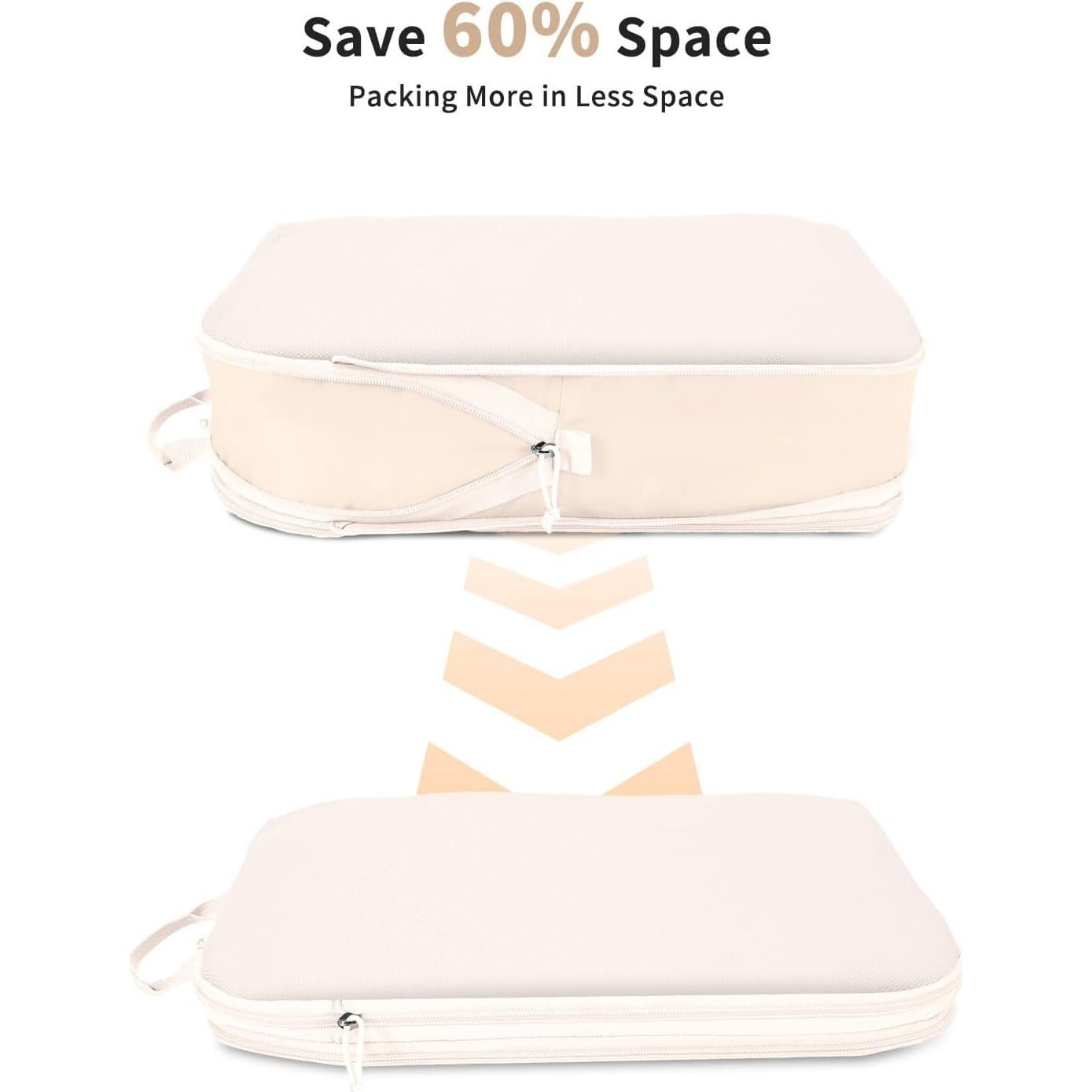 Set de 7 Cubos de Compresión para Viaje Ceneda - Beige