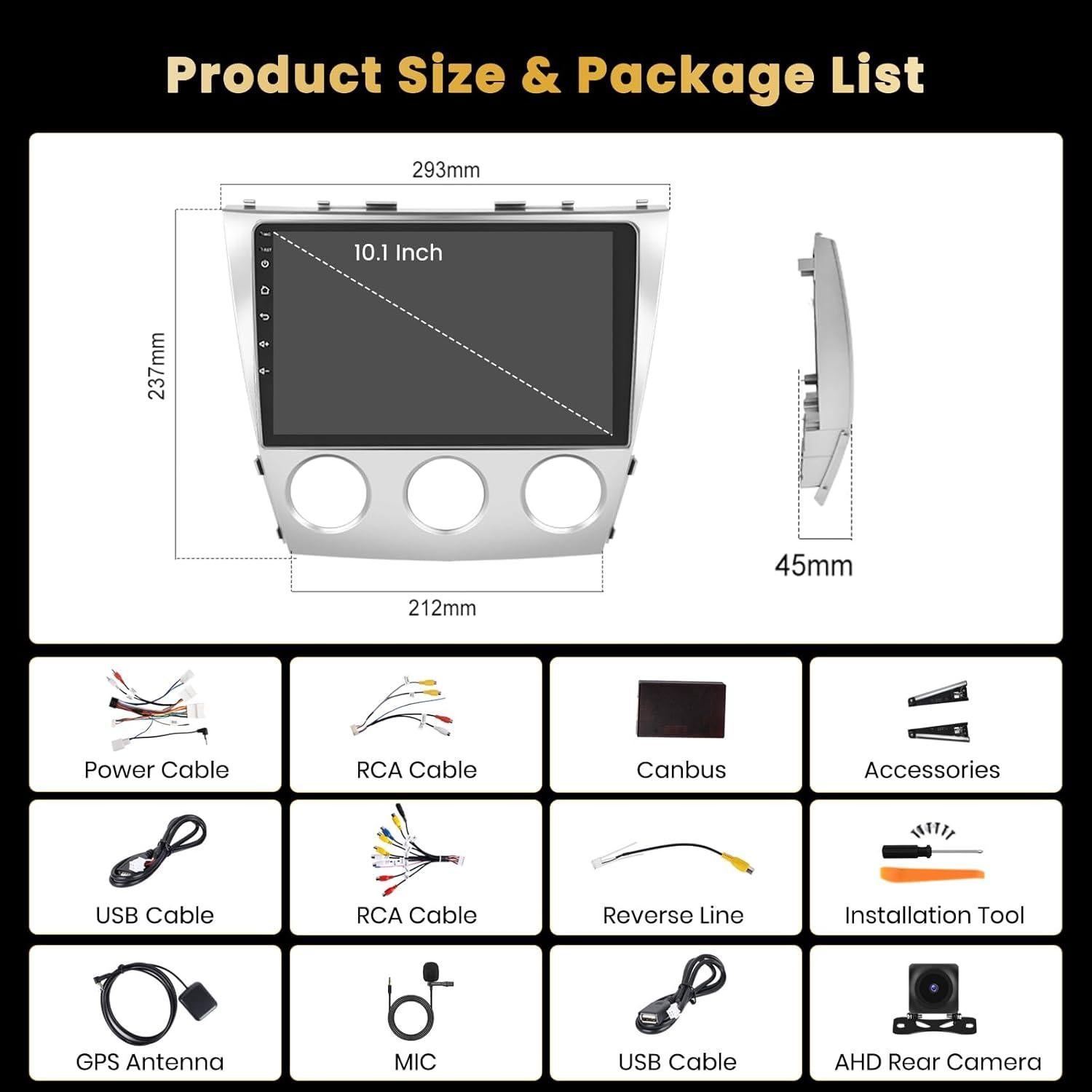Radio de Coche Hikity 10.1" Android 15 para Toyota Camry 2006-2011