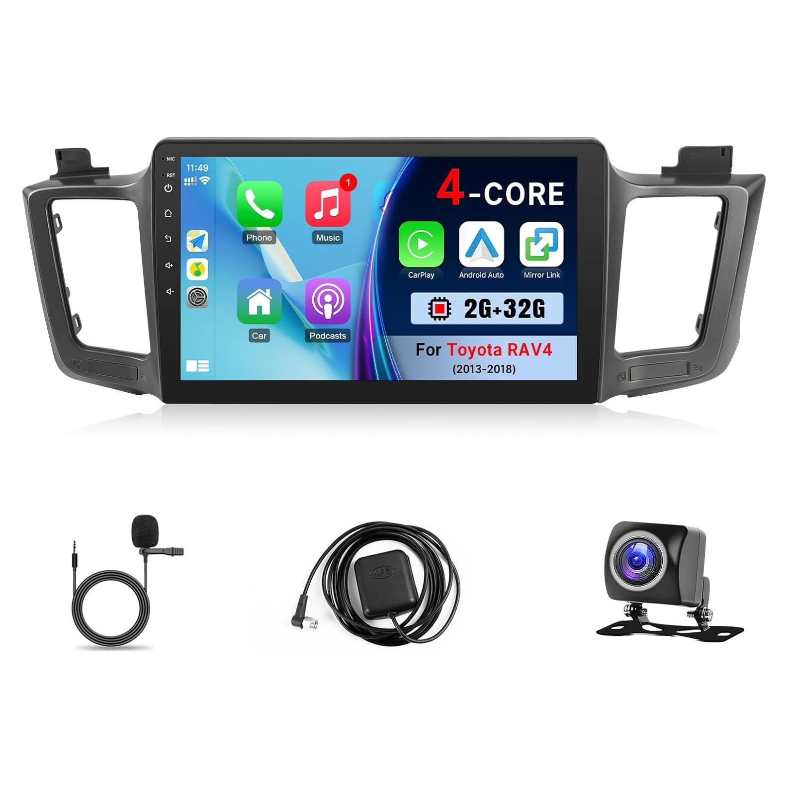 Radio Estéreo para Toyota RAV4 2013-2018 con Carplay y Android Auto