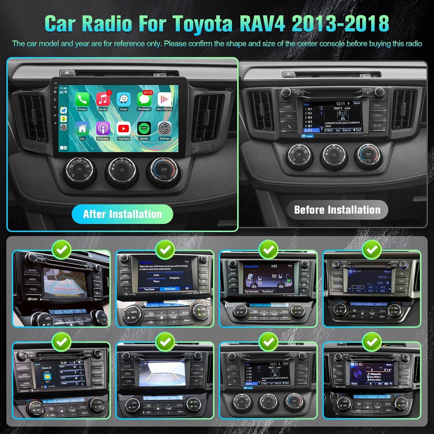 Radio Estéreo para Toyota RAV4 2013-2018 con Carplay y Android Auto