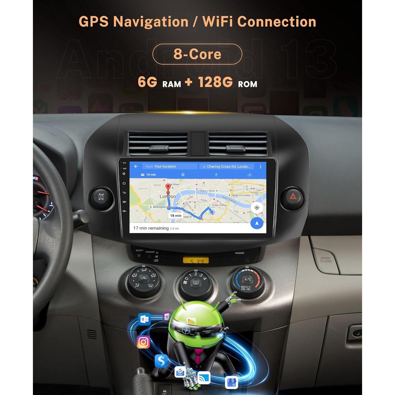 Estéreo de Coche Rimoody 10.1" Android Carplay 6GB+128GB para Toyota RAV4