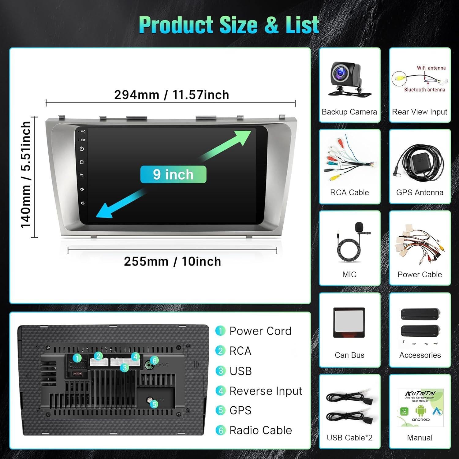 Radio de coche Android 13 KuTaiTai para Toyota Camry 2006-2011