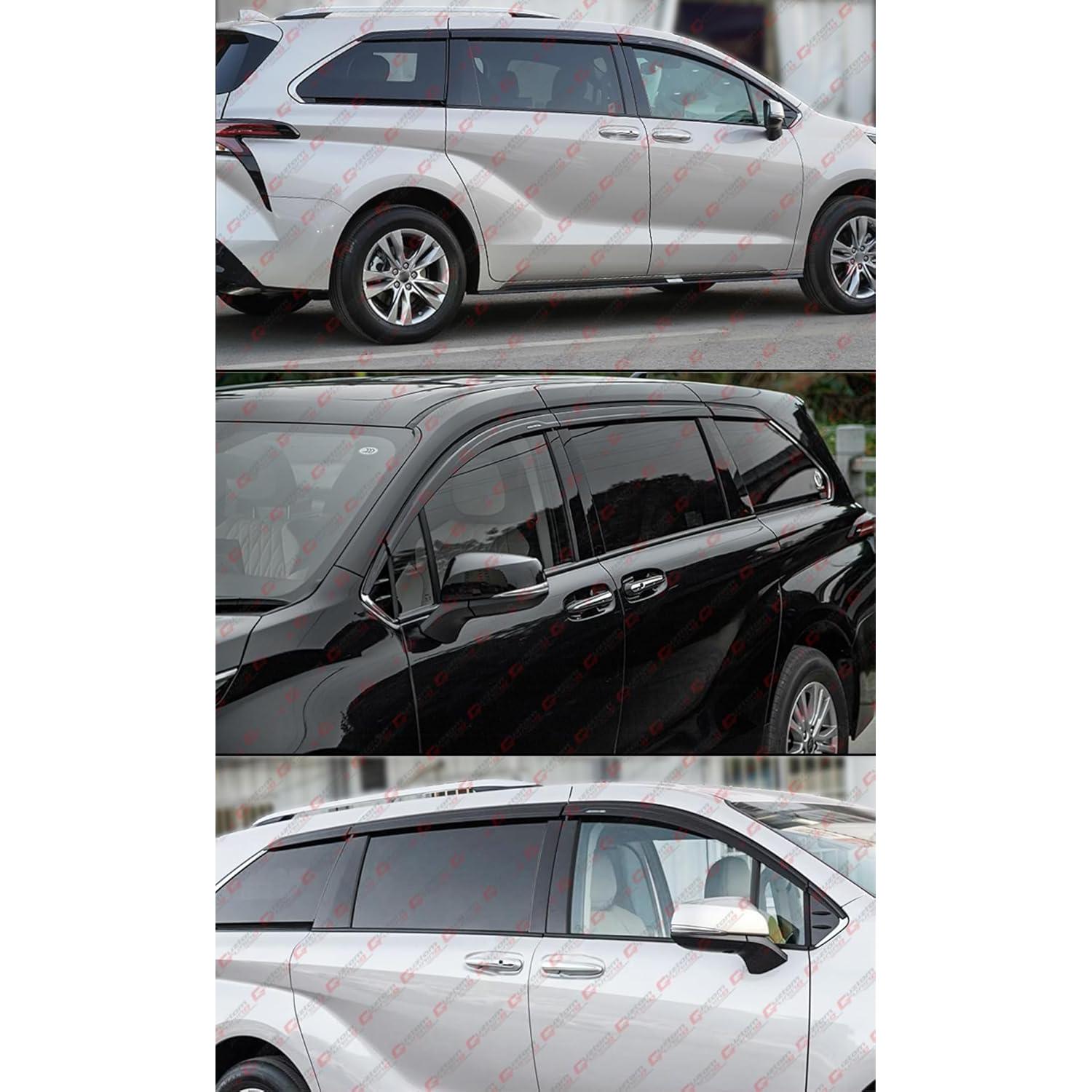 Deflectores de Lluvia 8 Piezas Cuztom Tuning para Toyota Sienna 2021-2026