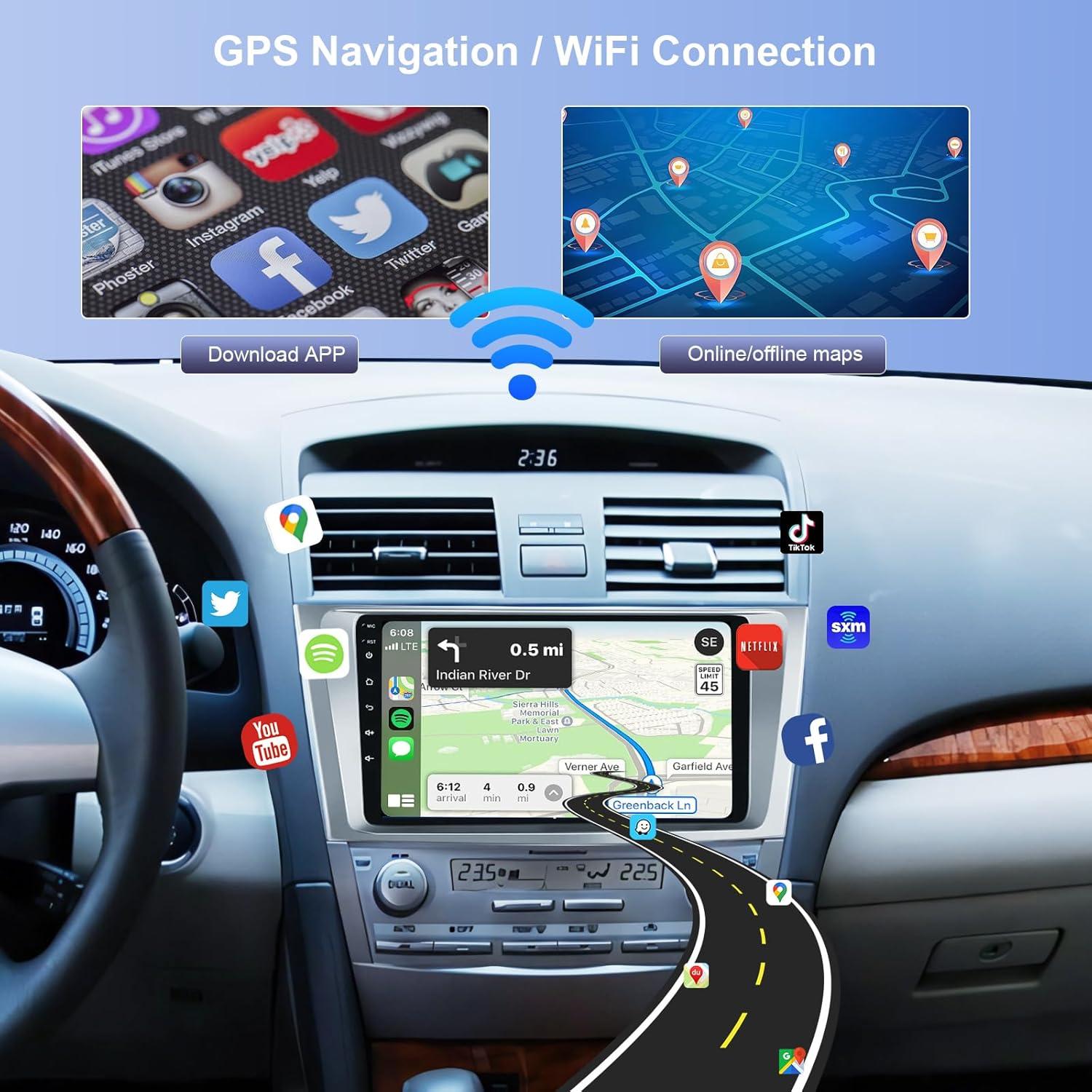 Radio de coche Rimoody Android 9" para Toyota Camry 2006-2011