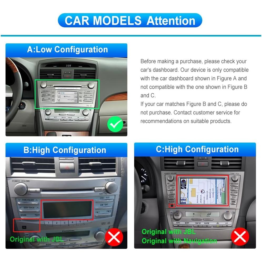 Radio de coche Rimoody Android 9" para Toyota Camry 2006-2011
