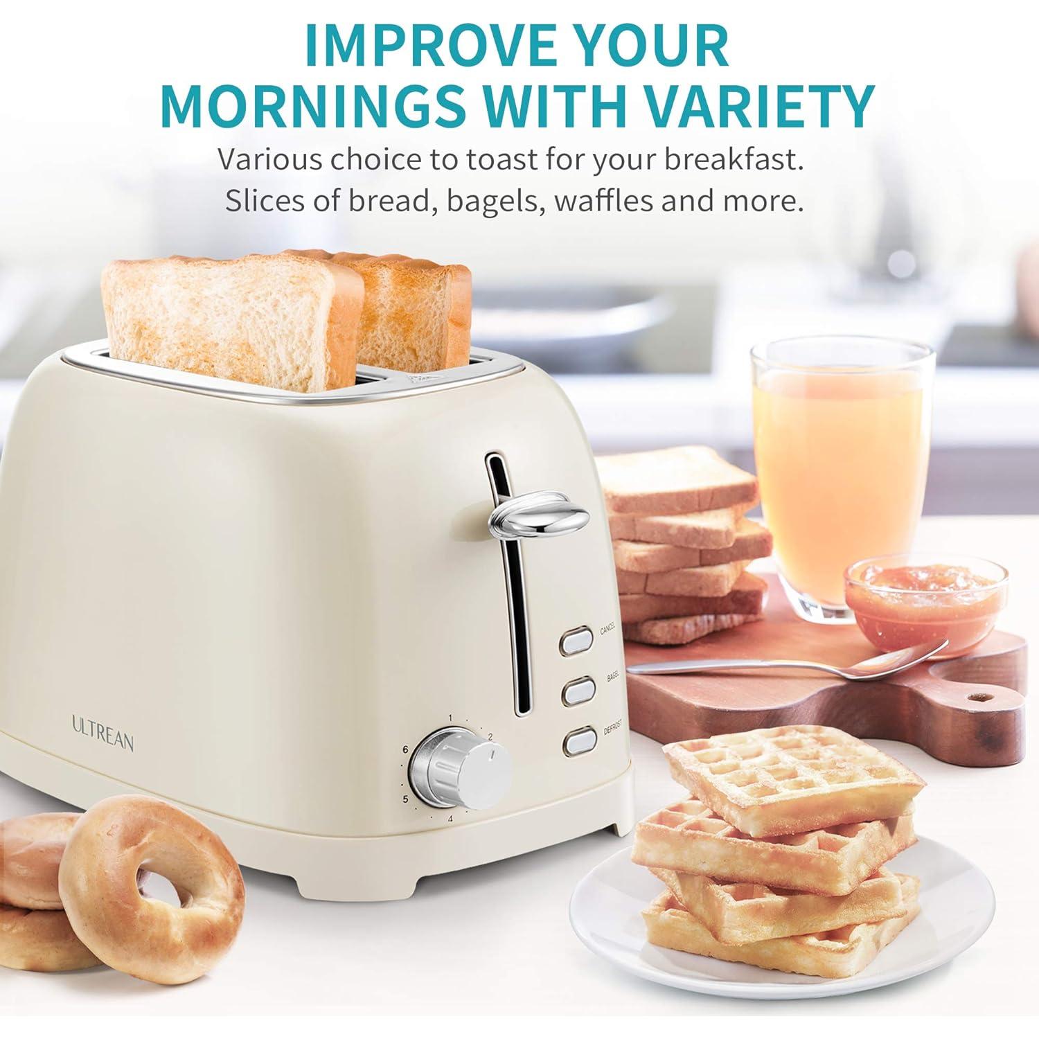 Tostadora Ultrean WT-330C 2 Rebanadas Acero Inoxidable 6 Niveles