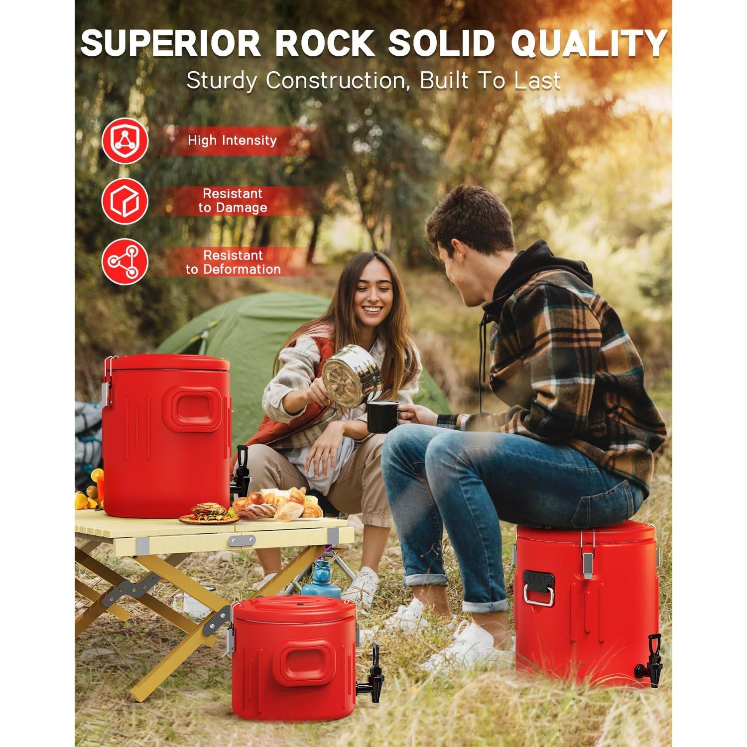 Dispensador de Bebidas Aislado JIVGDN 13.25L Rojo para Fiestas