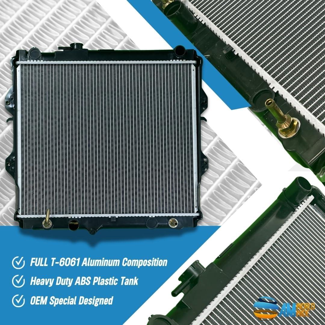 Radiador de Reemplazo AM Worldwide para Toyota Hilux 1995-2005 450x528x26mm