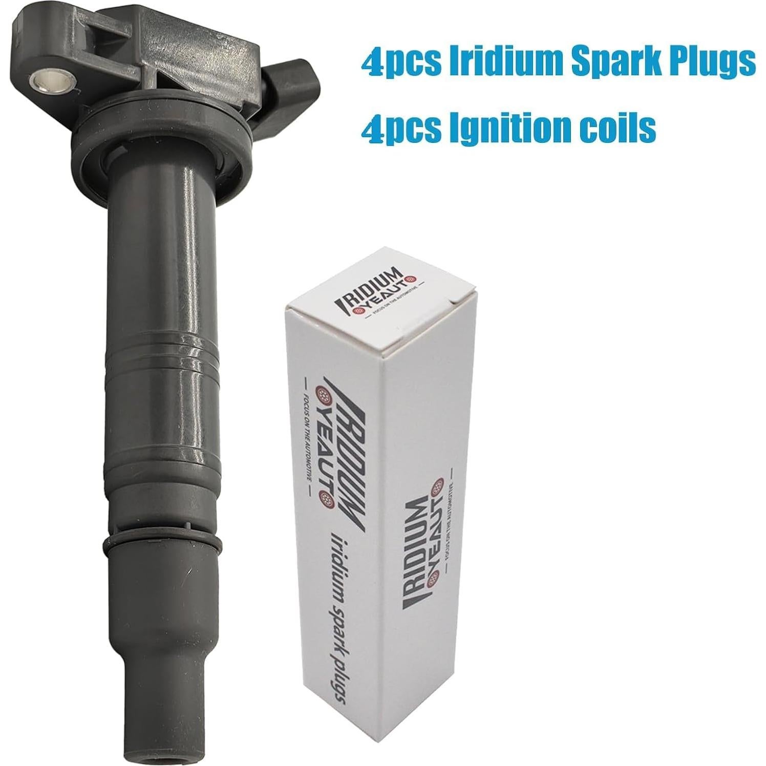 Paquete Bobinas de Encendido y Bujías Iridio OYEAUTO 4 Piezas