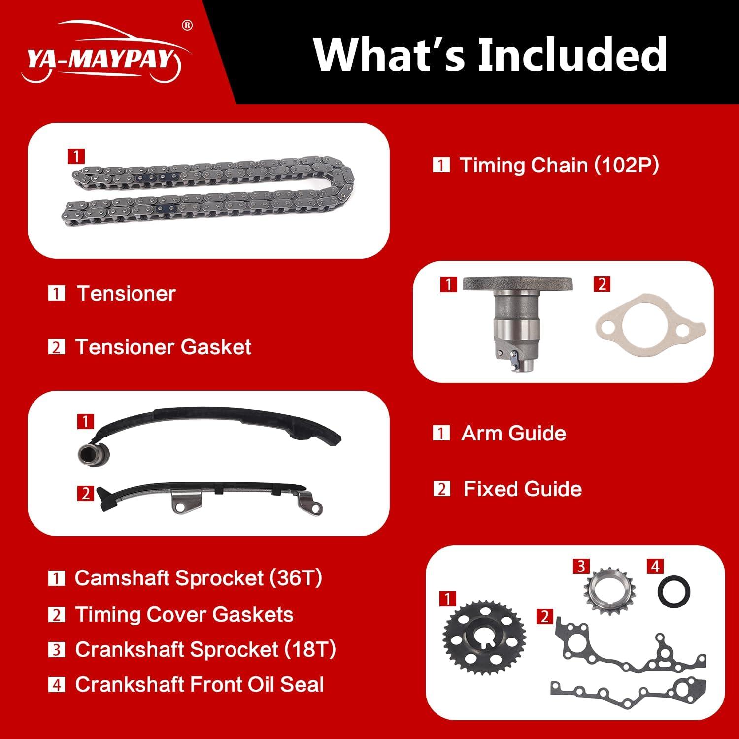Kit de Cadena de Tiempo YA-MAYPAY para Toyota Tacoma y Hilux 2.4L
