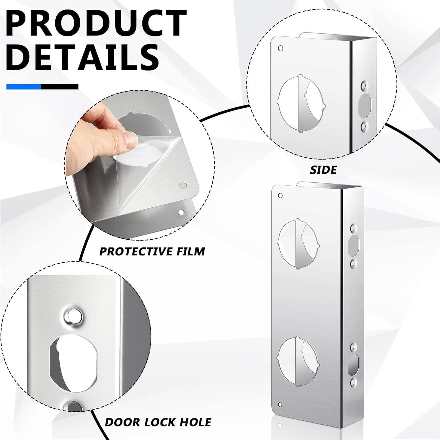 Placa de Refuerzo para Puerta Leinuosen 27.6 x 9.8 cm Acero Inoxidable