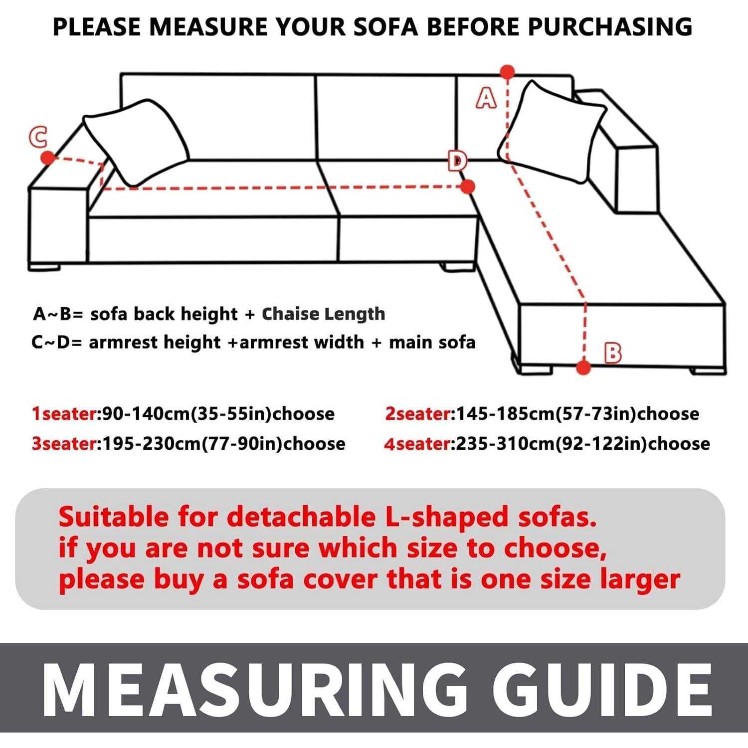 Cubierta de Sofá Seccional XINEAGE Beige 2 Piezas 3+2 Asientos