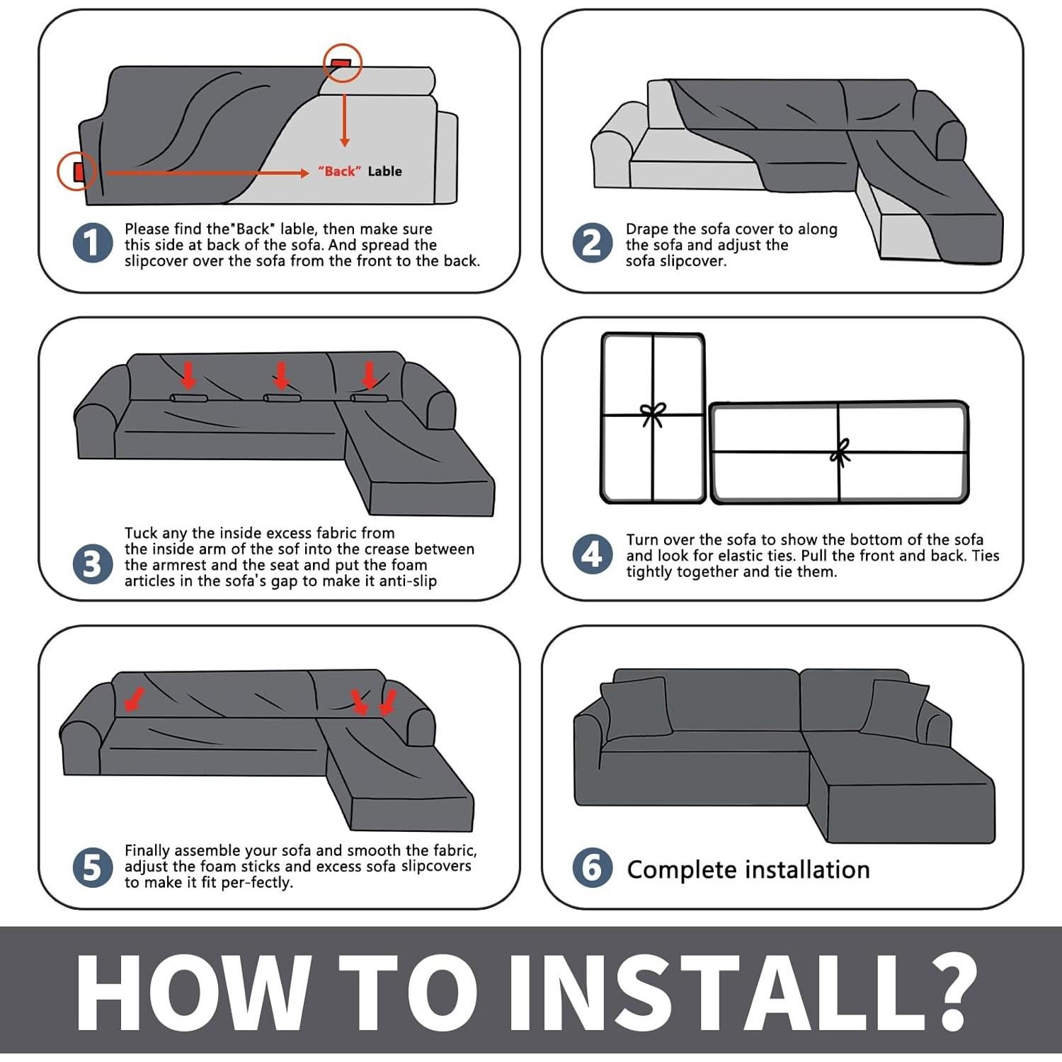 Cubierta de Sofá Seccional XINEAGE Beige 2 Piezas 3+2 Asientos