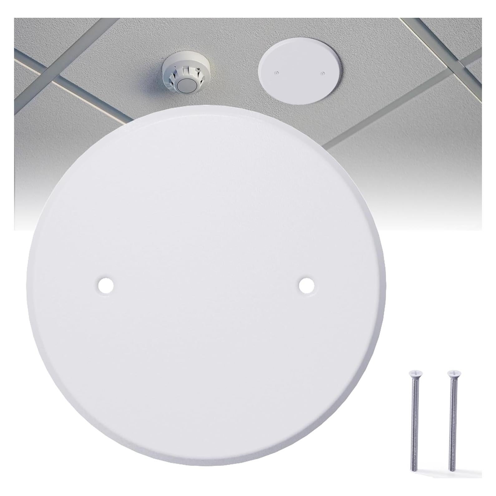 Placa de Cubierta de Techo Wuno Shop 5" Redonda Metal Blanca